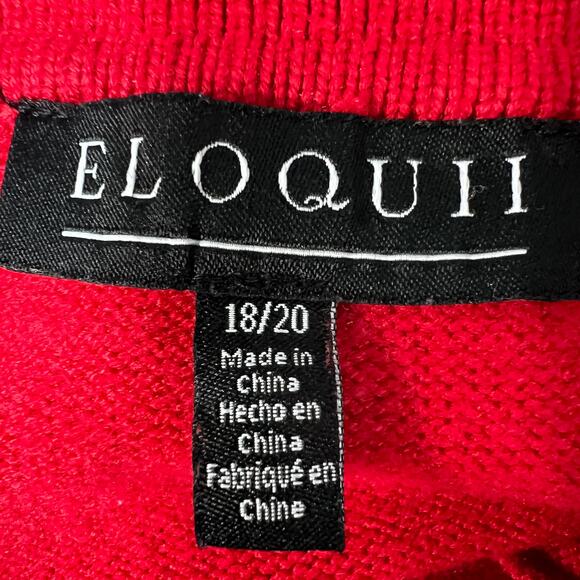 Eloquii Red Knit Dress Womens 18/20 Santa Claus Christmas Holiday Party Evening - Picture 2 of 12